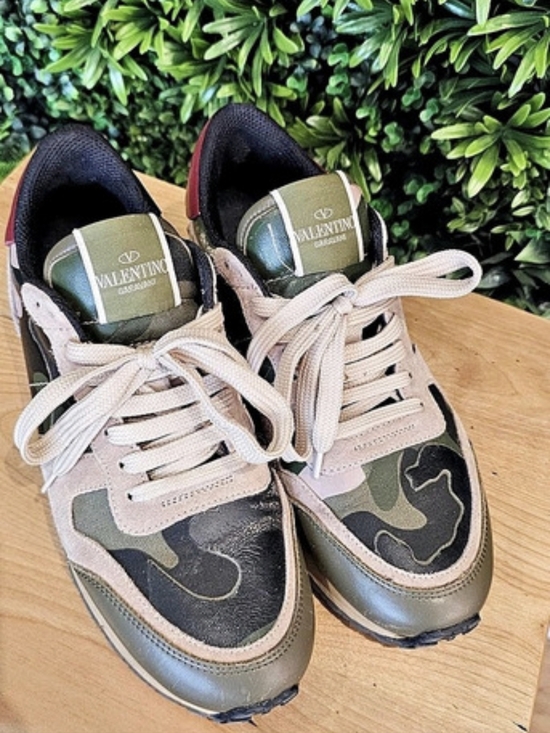 Valentino Shoes - Valentino Camo Sneakers in Green & Black